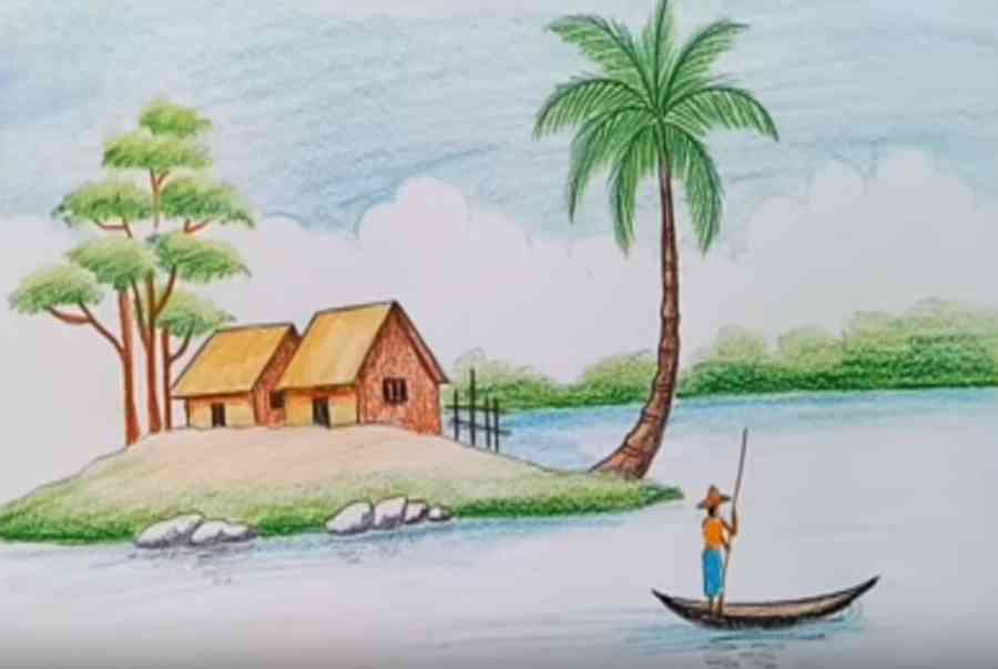 Hướng dẫn vẽ tranh phong cảnh bằng bút chì đơn giản mà đẹp - Chia Sẻ Kiến  Thức Điện Máy Việt Nam